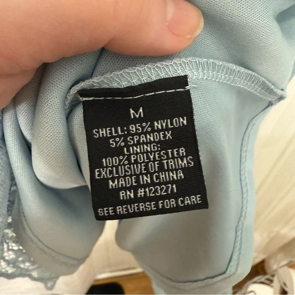 NWT🌀 Fourteen Twelve light blue lace babydoll mini dress - Picture 9 of 10